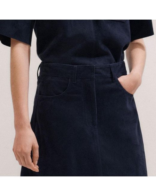 ME+EM Blue Luxe A-Line Maxi Skirt