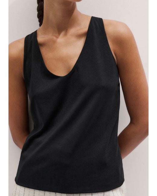 ME+EM Black Scoop Neck Tank