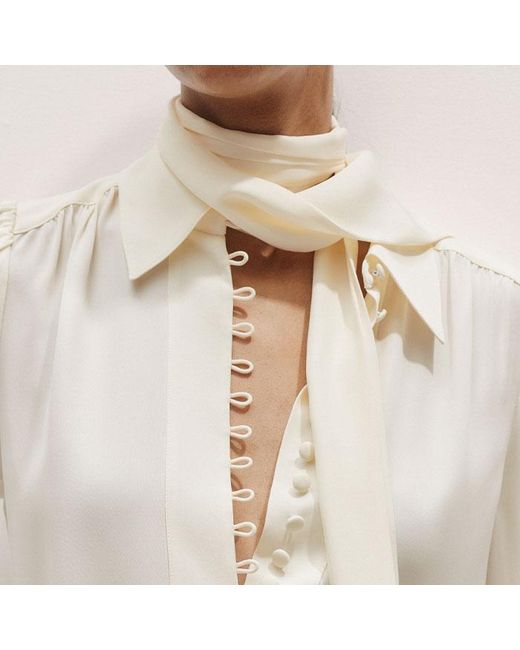 ME+EM Natural Silk Button Layering Shirt + Tie