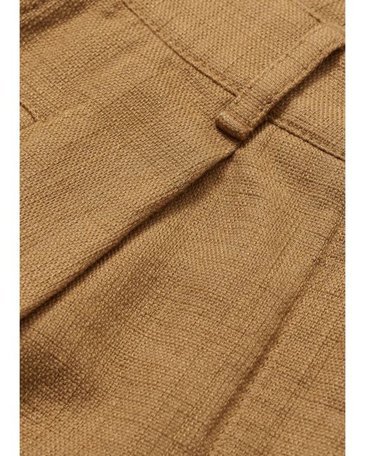 ME+EM Green Textured Barrel Leg Trouser