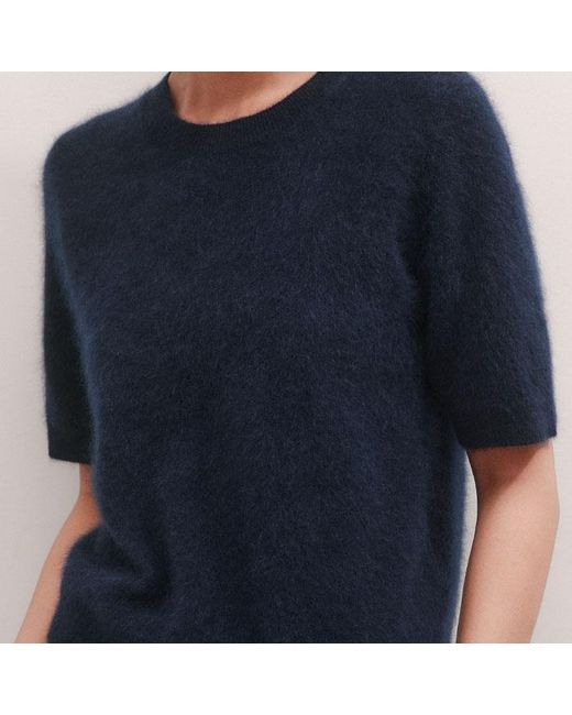 ME+EM Multicolor Brushed Cashmere Straight Knit Tee