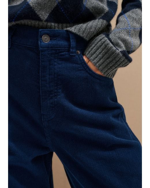 ME+EM Blue Cord Tapered Puddle Trouser