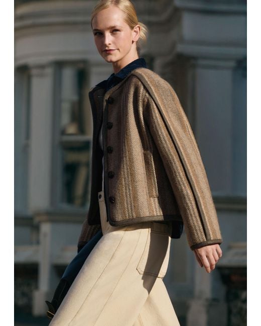 ME+EM Natural Soft Shoulder Short Cocoon Coat
