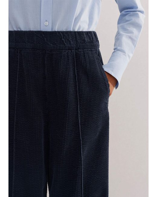 ME+EM Blue Washed Cord Pull-On Pant