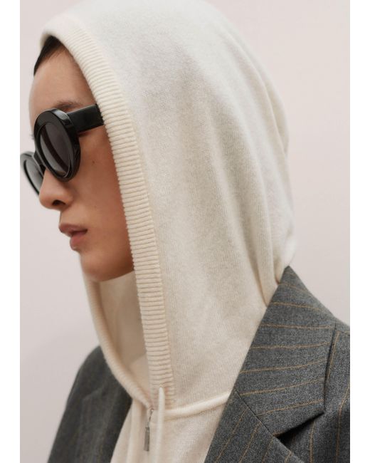 ME+EM Natural Cashmere Relaxed Fit Box Zip Hoody