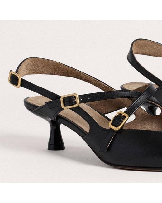 ME+EM White Pointy Multi Strap Kitten Heel