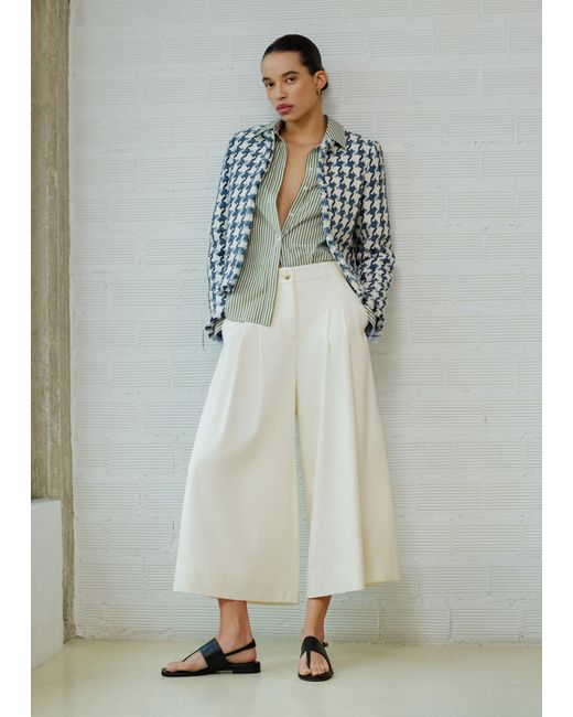 ME+EM Blue Statement Houndstooth Short Jacket-Soft