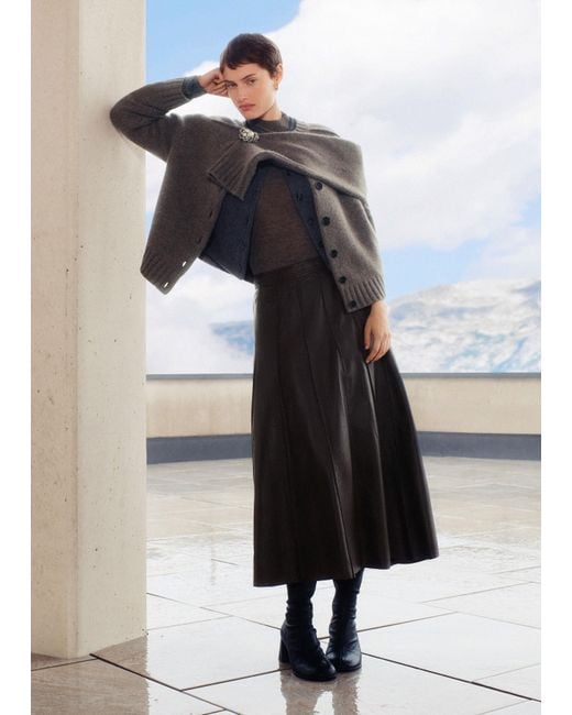 ME+EM Natural Panelled Maxi Skirt