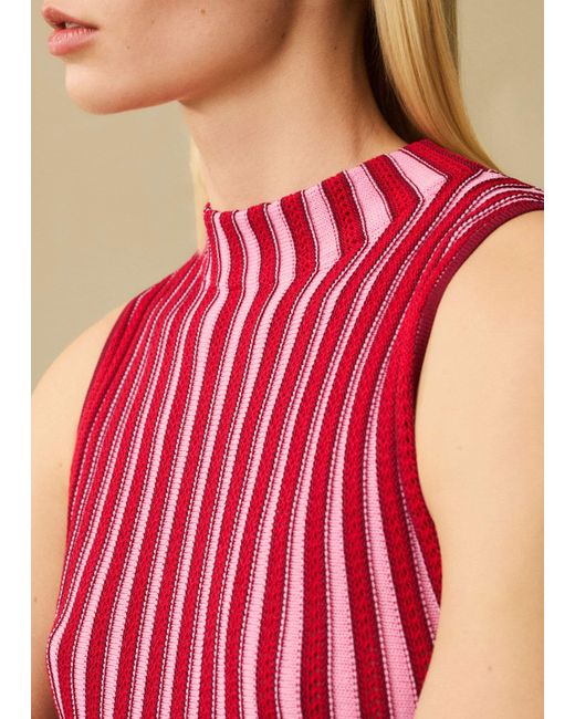 ME+EM Textured Stripe Knit Maxi Dress