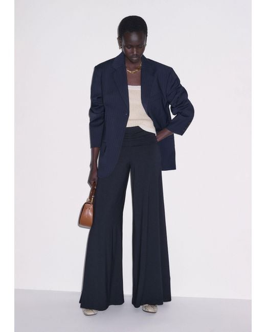 ME+EM Blue Super Wide Palazzo Pant