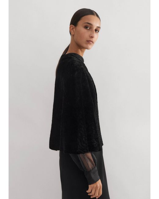 ME+EM Black Luxe Shearling Cape