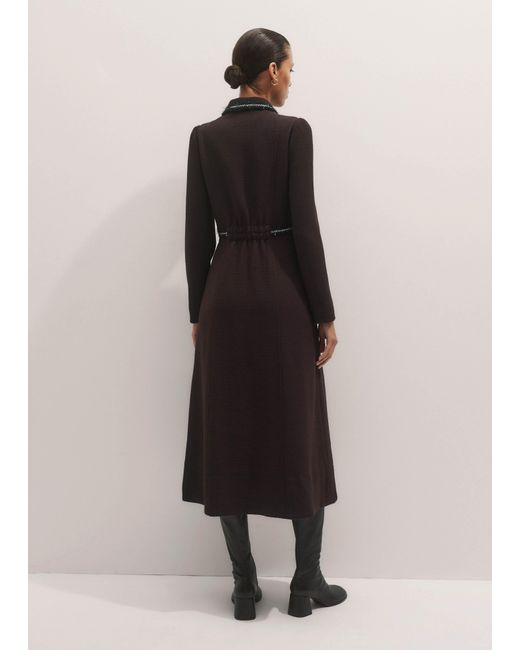 ME+EM Multicolor Textured Midi Dress