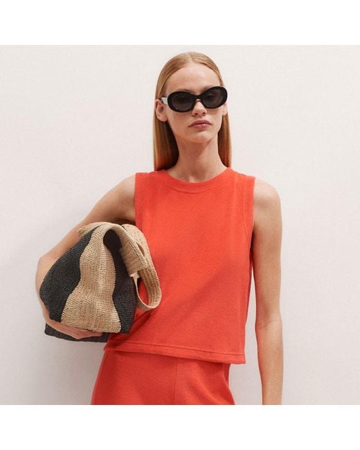 ME+EM Red Towelling Crop Top