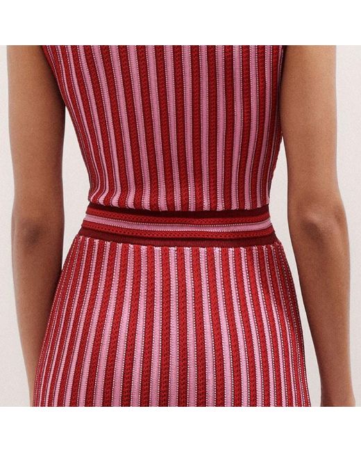 ME+EM Textured Stripe Knit Midi Dress
