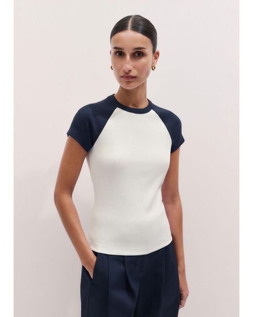 ME+EM Blue Ultimate Raglan Tee Light