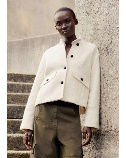 ME+EM Natural Boucle Swing Jacket
