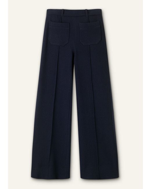 ME+EM Black Textured Patch Pocket Subtle Flare Trouser