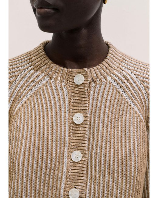 ME+EM Multicolor Soft Touch Rib Cardigan Camel-Soft