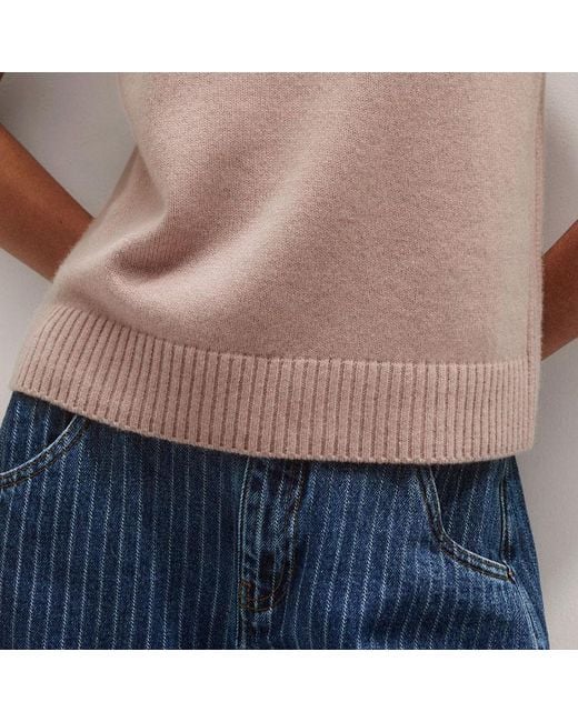 ME+EM Multicolor Merino Cashmere High V-Neck Knit Vest