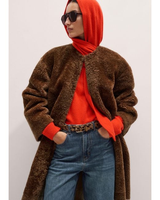 ME+EM Multicolor Shearling Coat