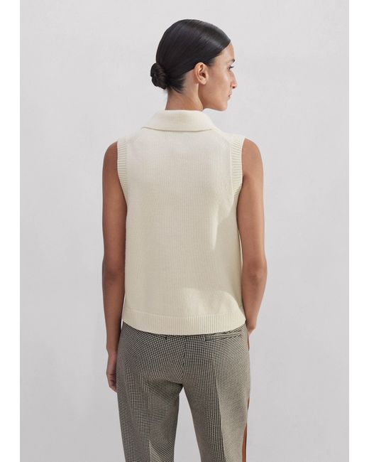 ME+EM Natural Merino Cashmere Layering Vest + Collar