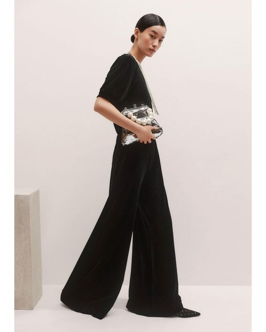 ME+EM Black Fluid Velour Tee