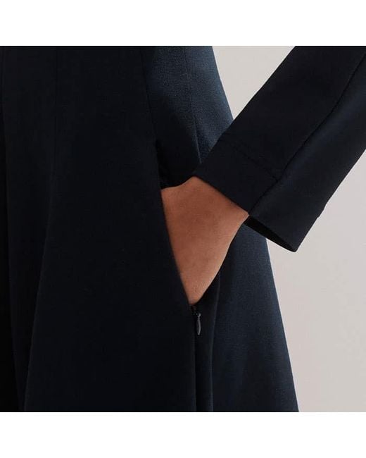 ME+EM Blue Travel Tailoring Fit And Flare Midi Dress
