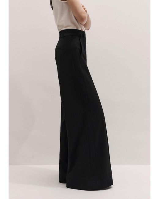 ME+EM Natural Wide Leg Tux Trouser