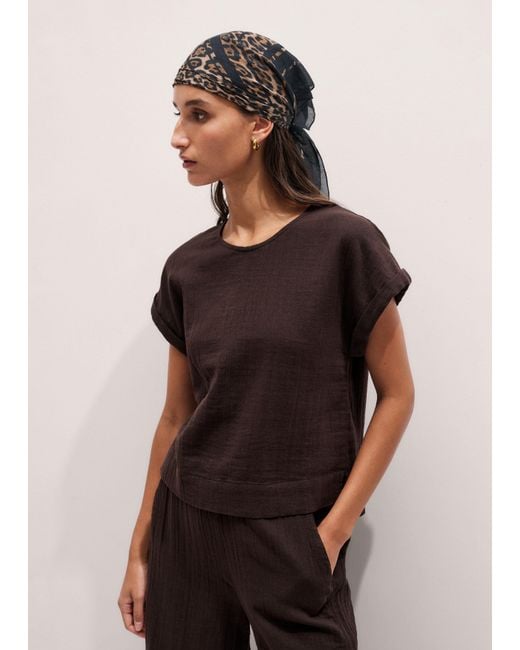 ME+EM Multicolor Cheesecloth T-Shirt