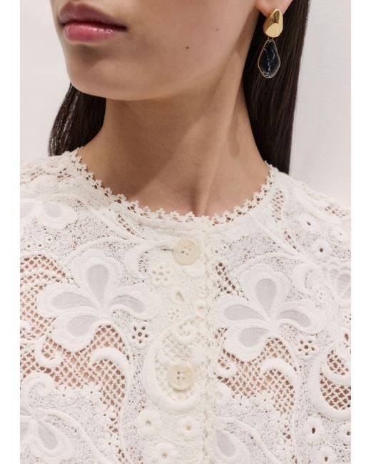ME+EM Black Delicate Lace Jacket Blouse