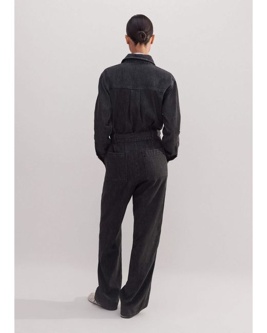 ME+EM Red Supersoft Denim Jumpsuit