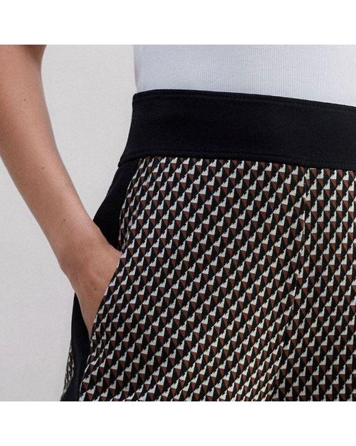 ME+EM Black Travel Tailoring Geo Jacquard Wide-Leg Pant