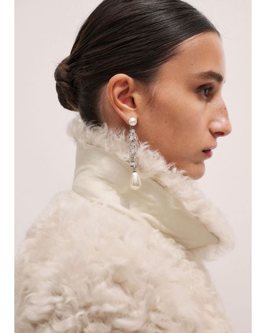 ME+EM Natural Shearling Bomber Jacket