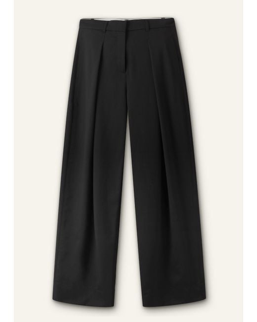 ME+EM Black Exaggerated Tapered Pleat Trouser