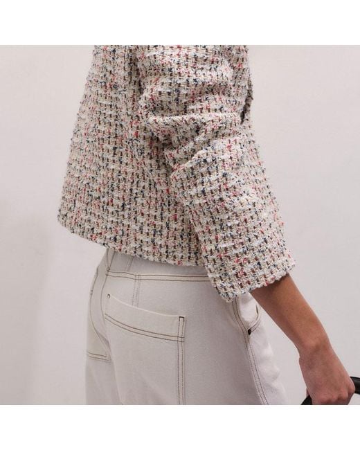 ME+EM Multicolor British Tweed Cropped Jacket