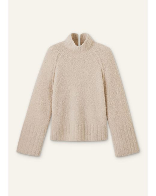 ME+EM Natural Relaxed High Neck Bouclé Jumper
