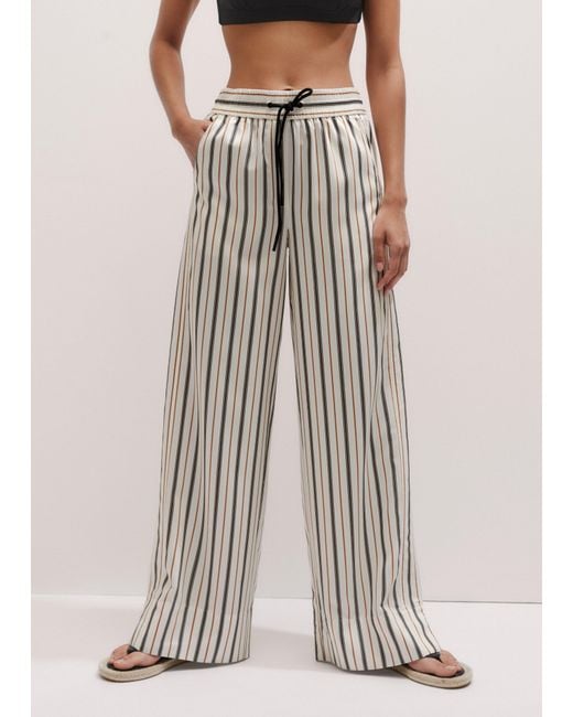 ME+EM Multicolor Fluid Wide-Leg Track Pant/Tobacco
