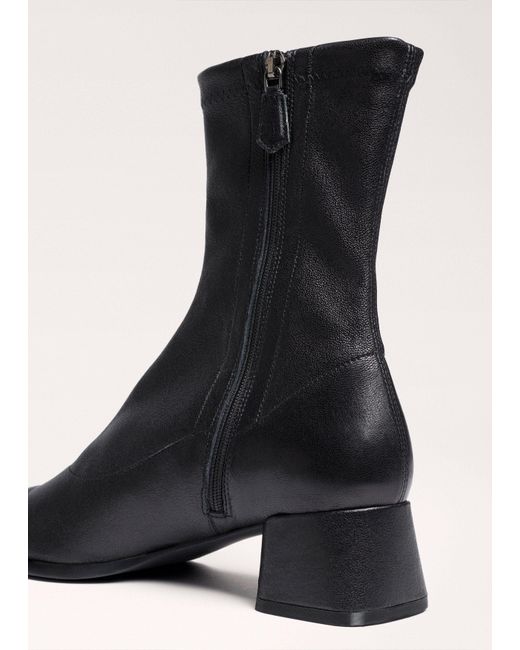 ME+EM Black Low Block High Ankle Stretch Boot