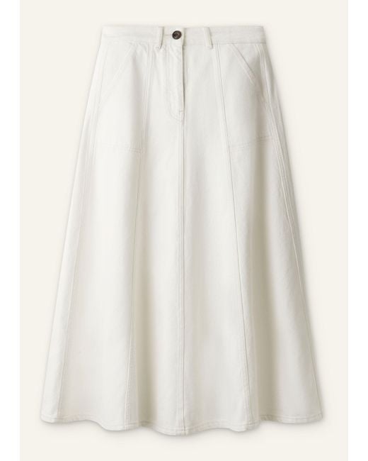 ME+EM White Panelled A-Line Maxi Skirt