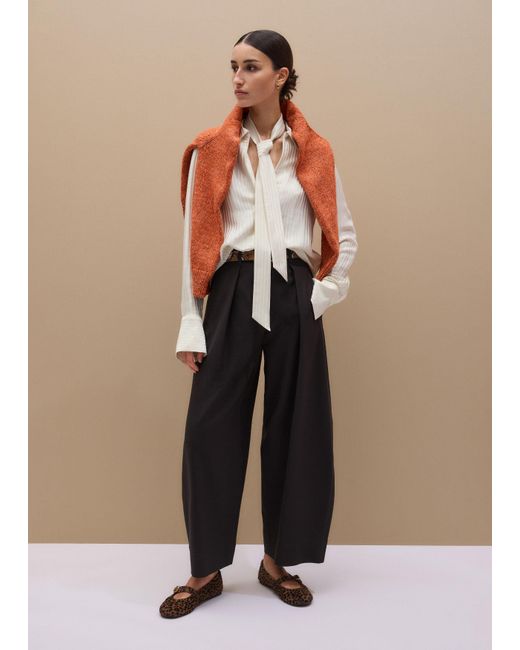 ME+EM Black Barrel-Leg Pant
