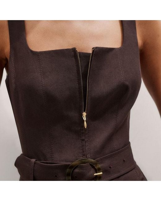 ME+EM Natural The Event Ready Linen Blend Jumpsuit