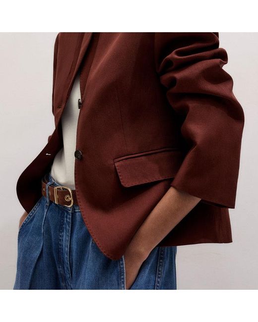 ME+EM Brown Intelligently Oversized Short Blazer