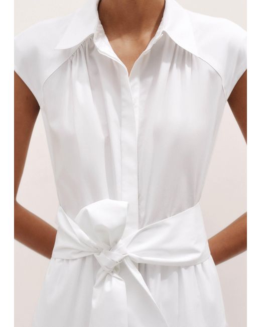 ME+EM Blue Cotton Poplin Maxi Shirt Dress + Belt