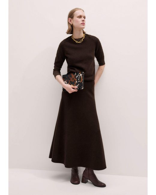 ME+EM Brown Ultimate Rib Long Sleeve Top