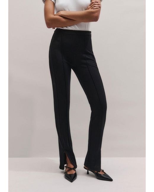 ME+EM Black Vented Hem Slim Pant