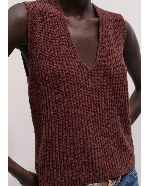 ME+EM Multicolor Bouclé Rib Relaxed Knit Vest