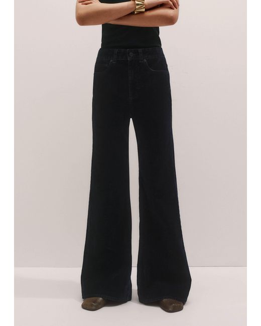 ME+EM Multicolor Velvet Denim Leg Elongator Jean