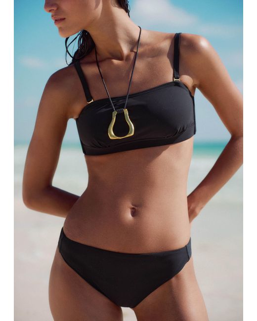ME+EM Brown Adjustable-Rise Bikini Bottom