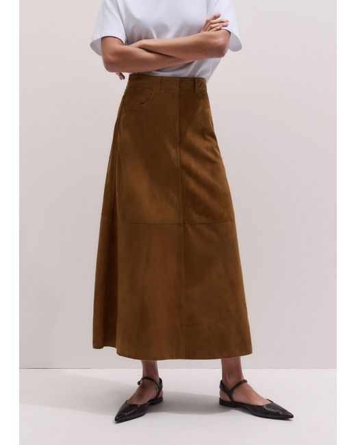ME+EM White Luxe A-Line Maxi Skirt