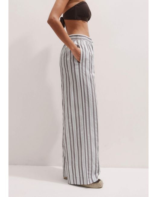 ME+EM Green Summer Stripe Drawstring Beach Trouser